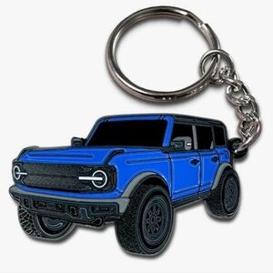 Blue Bronco Keychain